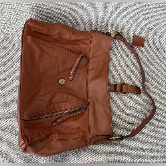 Brown Genuine Leather Hobo Bag with Slouch Design Shoulder Bag - Picture 4 of 16